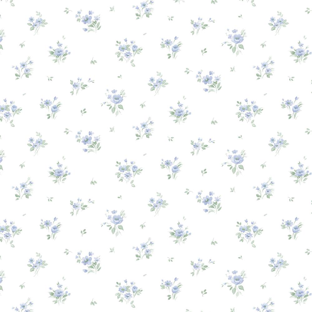Patton Wallcoverings PF38159 Pretty Florals Rainbow Floral Wallpaper in Blue, Green